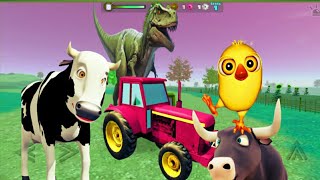 El Tractor Escapando Del Toro Y El Pollito - Parte #56 Pollito Pio Remix  - Granja De Zenon