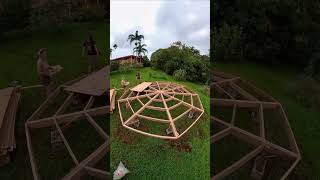 Hawaii Zome Build - Day 2 #diywoodworking #woodworking #geodesicdome