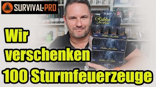 Wahnsinn! Wir verschenken 100 Sturmfeuerzeuge - bei jeder Shopbestellung 1 Feuerzeug GRATIS mit dazu