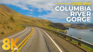 8K Roads of Columbia River Gorge & Eastern Washington Area - Scenic Views on a Summer Car Trip