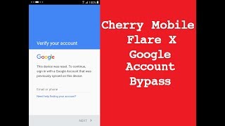 Cherry Mobile Flare X / V2 Google Account Bypass