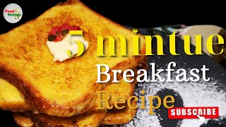 5 minutes Breakfast Idea | Tea Time Snack Breakfast Recipe| Egg & Bread Breakfast Idea