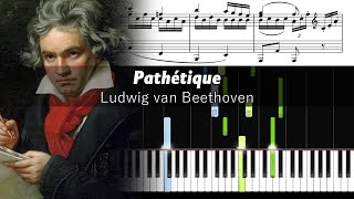 Beethoven - Pathétique (2nd movement) - Piano Tutorial with Sheet Music