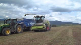 Hostovice - Senáže 2015 New- John Deere 8295R & Claas Jaguar 960