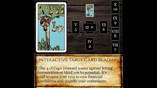 Celtic Cross Wealth: Four of Cups in Position 3 Reversed - Emotional Apathy