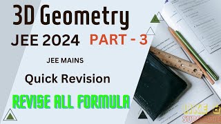 Three Dimensional Coordinate System . Part 3 . #jee2024 #iit #3d #vector #college