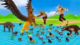 Death Run Who Will Win - Saber Tooth Tiger Vs Elephant Dinosaurs Animal Animal Revolt Simulator