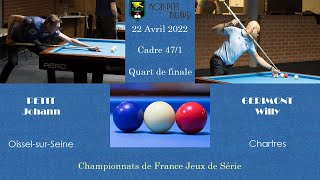 Championnat de France Masters - Cadre 47/1 - Quart de finale - Willy Gerimont / Johann Petit