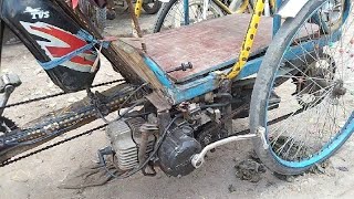 Engine fitting bike cycle riksha इंजन फिटिंग