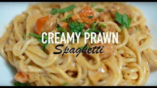 Creamy Prawn Spaghetti / Linguine Pasta | Quick and Easy Quarantine Comfort Food Recipe