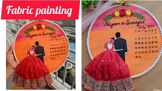 How to paint fabric for embroidery hoop art || Fabric painting || Wedding embroidery hoop art