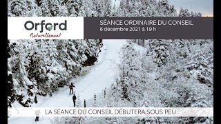 Séance ordinaire du conseil du 6 décembre 2021