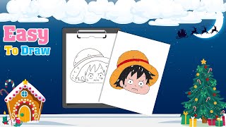 Easy to draw a Luffy face drawing so cute