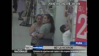 CÁMARAS CAPTAN A DOS MUJERES HURTANDO PRODUCTOS DE SUPERMERCADO