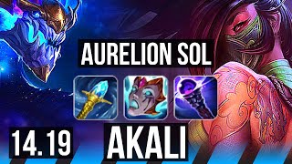 AURELION SOL vs AKALI (MID) | 9/3/9 | EUW Master | 14.19