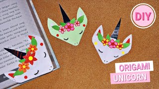 ORIGAMI UNICORN BOOKMARK | CARA MEMBUAT ORIGAMI PENANDA BUKU LUCU | ORIGAMI UNICORN