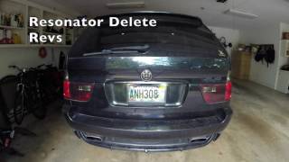 BMW X5 4.8is Stock Exhaust vs. Resonator Delete w/ Straight Pipes