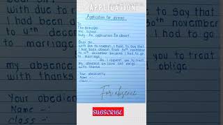 Application for absent // write an application to the principal for absent #studymotivation