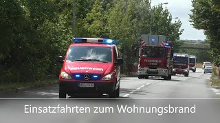 [Wohnungsbrand] Einsatzfahrten von Berufsfeuerwehr Rostock und Landespolizei M-V