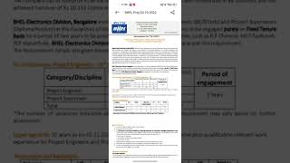 BHEL BHARAT HEAVY ELECTRICALS PVT LTD NEW JOBS APPLY NOW FAST