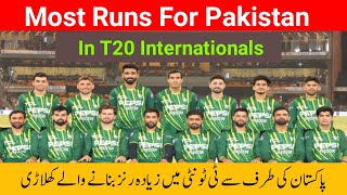 Most Runs For Pakistan in T20 International// Top 10 Players are listed. Latest Breaking News