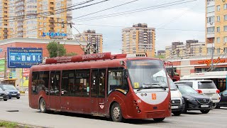 Поездка на троллейбусе БКМ Vitovt по 5 маршруту в городе Тула