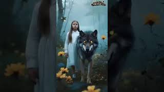 Girl and Her Wolf Guardian A Bond of Trust in the Wild wolf forest