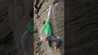 Going ground-up on a scary highball #bouldering #rockclimbing