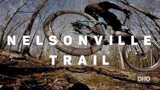 Aggressive hardtail in Nelsonville trail