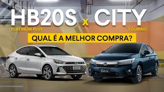 Comparativo: Hyundai HB20S Platinum Plus ou Honda City Touring. Turbo ou aspirado? Qual o melhor?