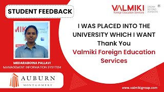 Congratulations Ms. MEDARABOINA Pallavi | Valmiki Foreign Education Services