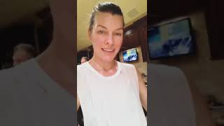 Milla Jovovich cooks with her family