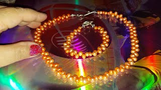 THRIFT STORE FIND TODAY 🇺🇸 🍊 ORANGE COLOR PEARL ✨️ $3.55 NECKLACE & $1.55 BRACELET 👍 TOGGLE CLASP 😃