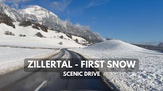 First snow in Zillertal | Scenic Alpine Drive | Nov 23 | 4k HDR Dolby Vision | Tirol, Austria