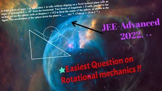 IIT-JEE Advanced || Easiest question on toughest topic rotational mechanics. #jeeadvanced #rotation.