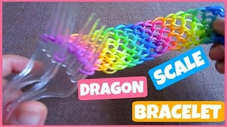 Dragon Scale Rainbow Loom Bracelet without Loom / on 2 Forks