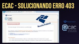 ERRO 403 E-CAC - COMO SOLUCIONAR -