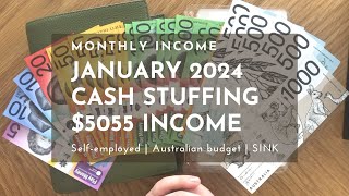 January 2024 Cash Stuffing | SINK | Australian budget