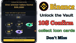 Binance New Offer | Collect Icon Cards Unlock the Vault & Win|| Binance Generate Card | #Binance