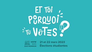 Elections étudiantes : votez les 21 et 22 mars 2023