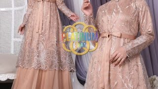 9 Model gamis brokat terbaru simple elegan