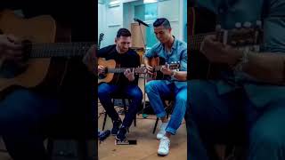 Ronaldo and Messi playing guitar🎸😂#shorts