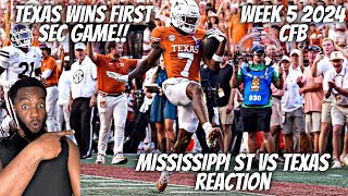 Reaction To Mississippi State vs #1 Texas | Full Game Highlights | 2024 College Football Highlights