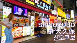 【Japan 4K】Night Walk SHINOKUBO 新大久保　Little rain　Tokyo GoPro HERO 10