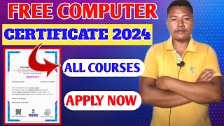 Free Computer Certificate 2024//All Courses Free of Cost//STP Computer Education/Apply Online