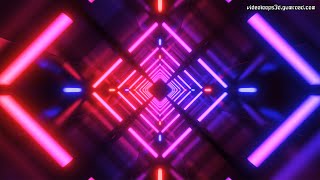 Rhombus Tunnel with Red & Blue Neons - 4K - #VIDEO #BACKGROUND - #VJ LOOP 152