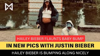 Hailey Bieber flaunts baby bump in new pics with Justin Bieber