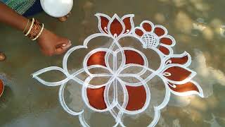 Pongal2024 special simple rangoli kolam3*1sankranti chukala muggulubhogi simple kolangal