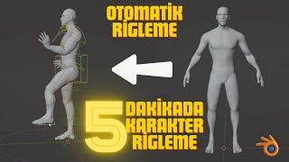 5 DAKİKADA KARAKTER RİGLEME NASIL YAPILIR? // BLENDER EĞİTİM