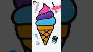 Watermelon ice cream coloring & drawing | Sweet snack With Jelly #art #drawing #satisfying